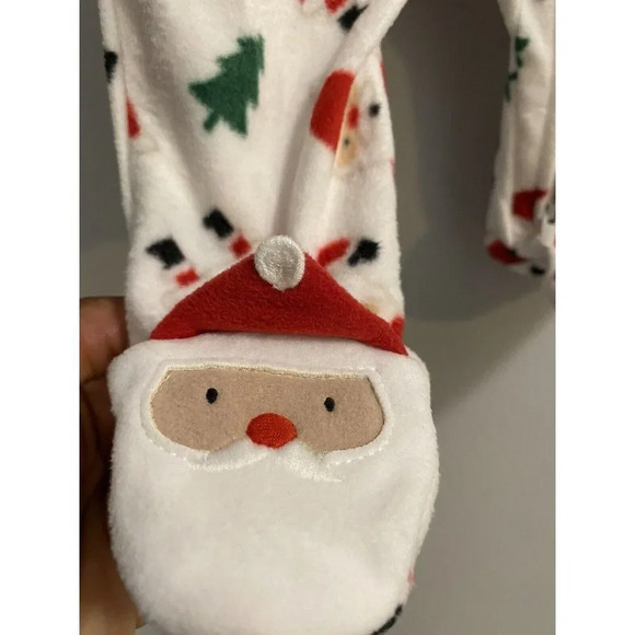 Unisex Boy Girl Baby Santa Footed Pajama Just One You made by carter's 3 Months - Picture 8 of 10